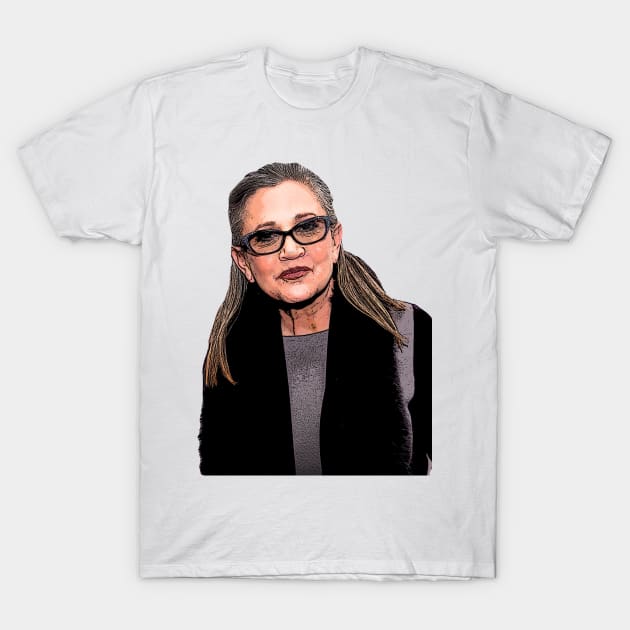 Carrie Fisher Cartoonish T-Shirt by baranskini